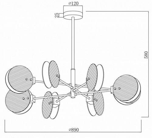 Потолочная люстра iLamp Panorama 15598-8 SN+CL