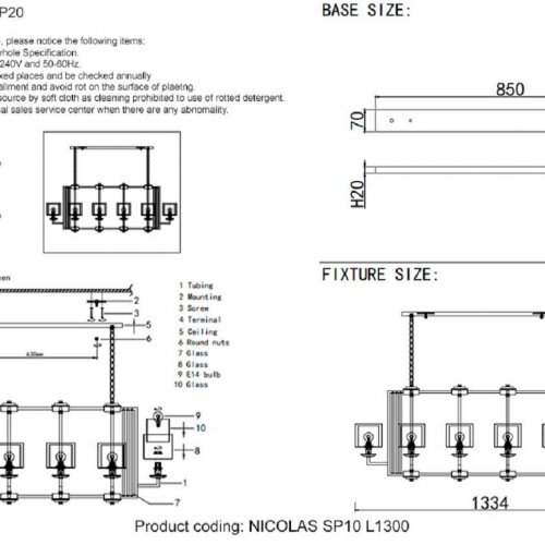 Подвесная люстра Crystal Lux Nicolas SP10 L1300 Nickel/White