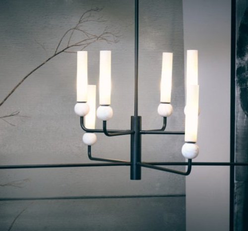 Потолочная люстра Delie C1224/8 Matt black / White marble