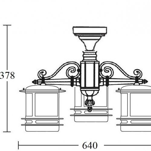 Потолочный светильник уличный TOKIO 68370A/3 Bl opal