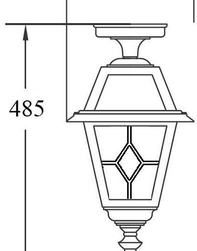 Потолочный светильник уличный Oasis Light FARO lead GLASS 91105A lgG Bl