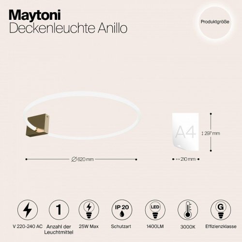 Потолочная люстра Maytoni Anillo MOD315CL-L25G3K