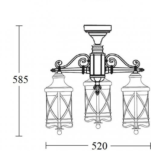 Потолочный светильник уличный Oasis Light LUCERNA 84870A/3/02 Gb