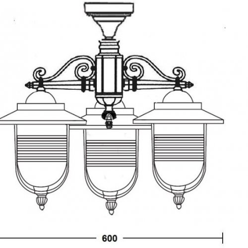 Потолочный светильник уличный TITAN 84770A 3 02 Bl