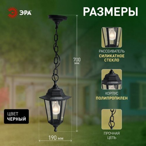 Подвесной светильник Эра  НСУ 06-60-001 черный