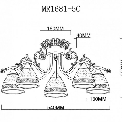Потолочная люстра MyFar Nile MR1681-5C