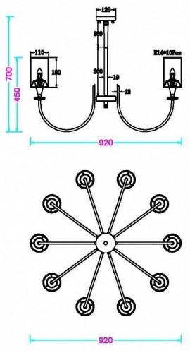 Подвесная люстра MyFar Oliver MR2420-10P