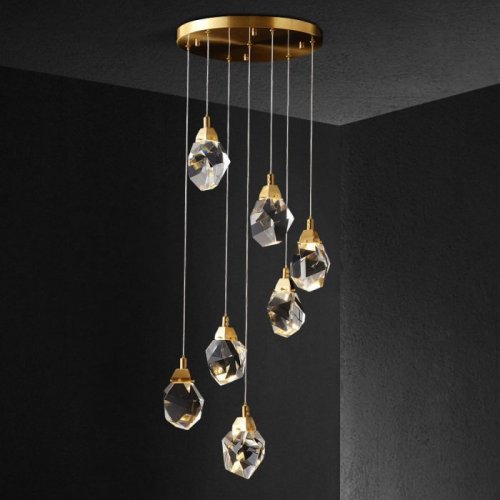 Подвесной светильник DeLight Collection Crystal rock II 9701P/7R brass