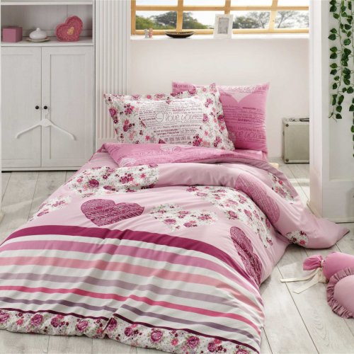 Семейное постельное белье из поплина «BELLA», фиолетового цвета
