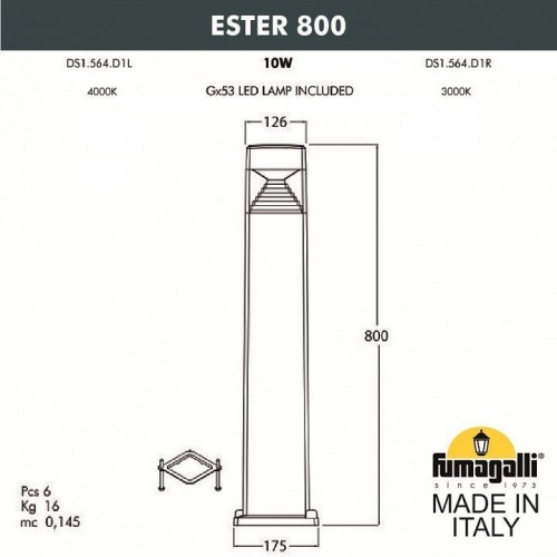 Наземный фонарь Fumagalli Ester DS1.564.000.AXD1L