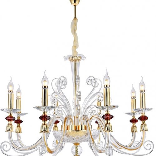 Подвесная люстра Crystal Lux Catarina SP8 V2 Gold/Transparent-Cognac Подвесная люстра Crystal Lux Catarina SP8 V2 Gold/Transparent-Cognac