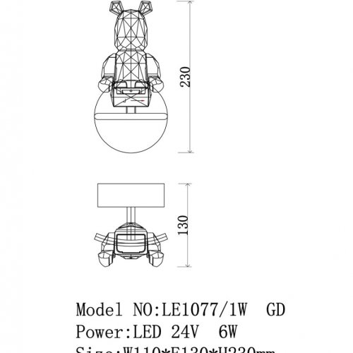 Бра Sophie LE1077/1W BL/BL