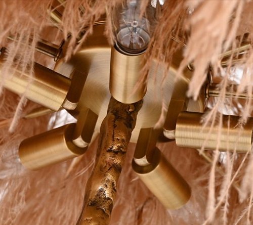 Торшер DeLight Collection Ostrich Feather BRFL5014 pink/antique brass