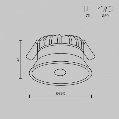 Точечный светильник Maytoni Okno DL055-8W3K-SEN-W