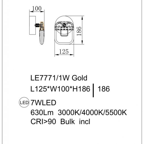 Бра Natali LE7771/1W Gold