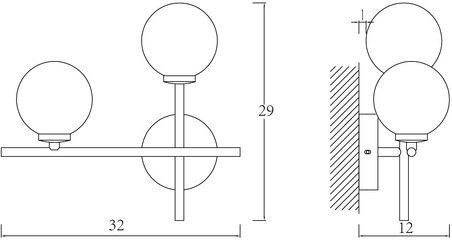 Бра Arte Lamp Bolla-Piccolo A3989AP-2AB