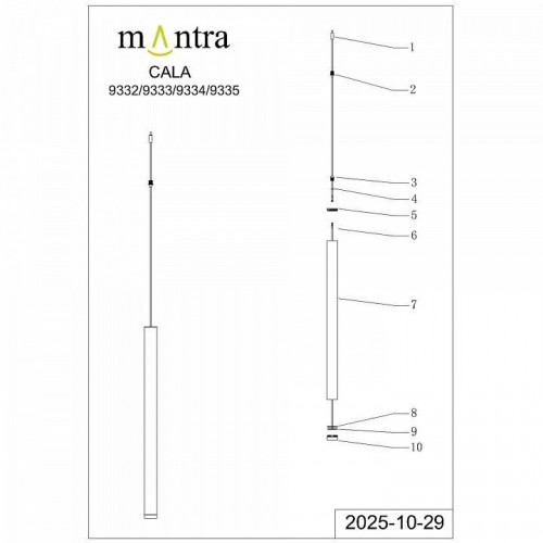 Подвесной светильник Mantra Cala 9334