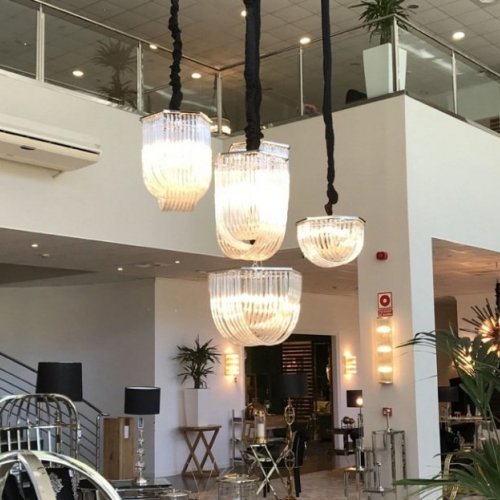 Подвесная люстра DeLight Collection Murano Glass KR0116P-5R/A chrome