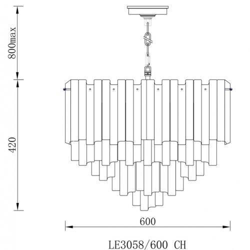 Подвесная люстра Ophelia LE3058/600 CH