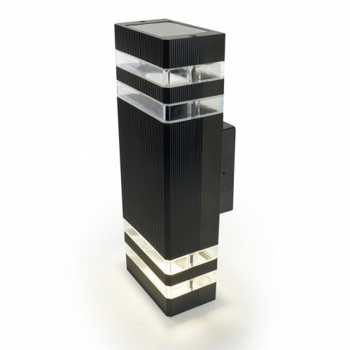 Светильник садово-парковый  Feron.ONE DH0807-P, на стену вверх/вниз,  2*GU10 220-240V, черный пластик 51539