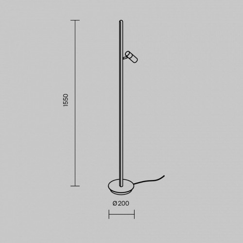 Торшер Maytoni Thin MOD395FL-L28B3K