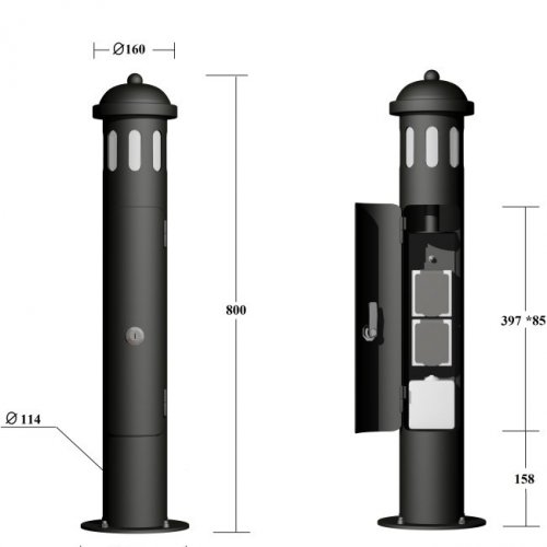 Наземный светильник Oasis Light РОЗЕТКИ САДОВЫЕ RS750 круг Bl
