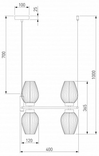 Подвесная люстра Eurosvet Alva 30183/4 латунь Подвесная люстра Eurosvet Alva 30183/4 латунь
