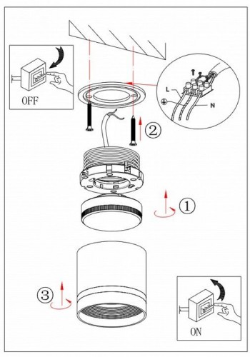 Накладной светильник Эра OL9 GX53 BK/WH Б0048542