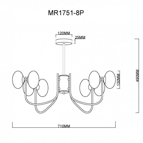 Потолочная люстра MyFar Scott MR1751-8P