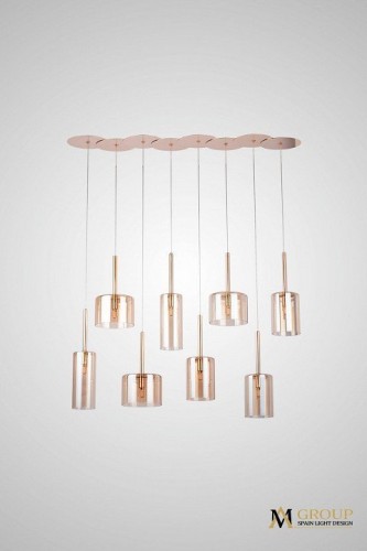 Подвесная люстра AM-Group AM355 AM355-8AMBER Подвесная люстра AM-Group AM355 AM355-8AMBER