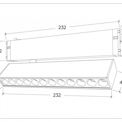 Трековый светодиодный светильник Ambrella Light Track System Magnetic 220V GL1341