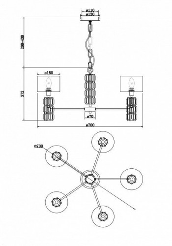 Подвесная люстра Maytoni Modern Dia008 DIA008PL-05CH