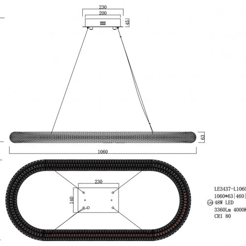 Подвесная люстра Juliana LE3437-L1060 GD