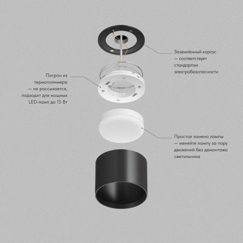 Точечный светильник Pillar DK-DH2600-BK