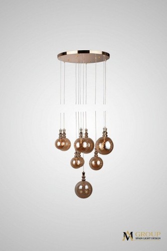 Подвесная люстра AM-Group AM354 AM354-10 AMBER