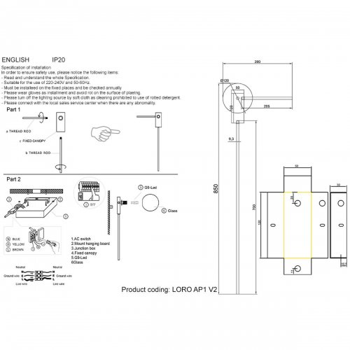 Бра Crystal Lux Loro AP1 V2 Black Бра Crystal Lux Loro AP1 V2 Black