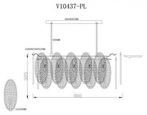 Подвесная люстра Moderli Rimini V10437-PL