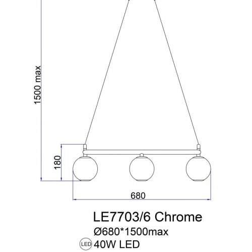 Подвесная люстра Aurore LE7703/6 Chrome