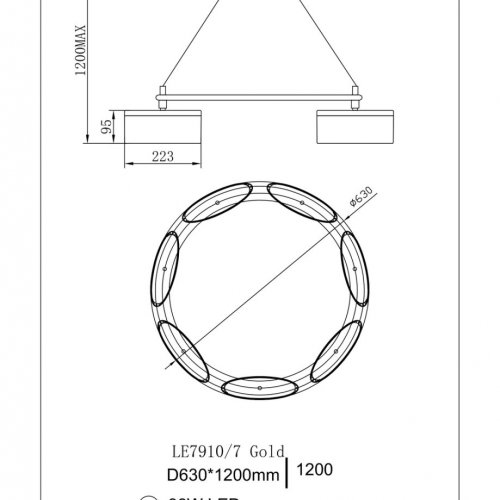 Подвесная люстра Indiana LE7910/7 Gold