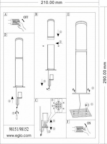 Уличный светодиодный светильник Eglo Fiumicino 98151