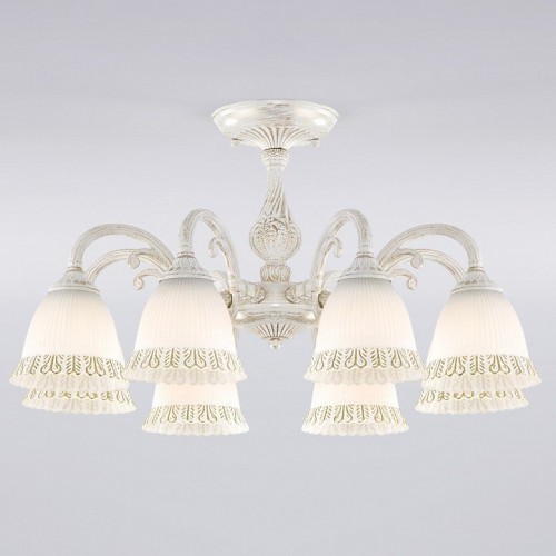 Потолочная люстра Eurosvet Campina 60107/8 белый с золотом Потолочная люстра Eurosvet Campina 60107/8 белый с золотом