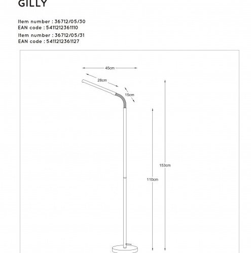 Торшер Lucide Gilly 36712/05/31