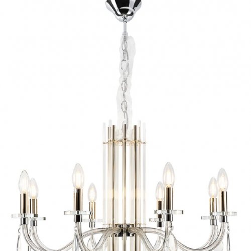Подвесная люстра Crystal Lux AURELIO SP8 GOLD+CHROME/TRANSPARENT