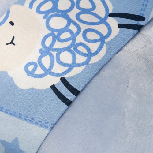 Детское постельное белье голубого цвета с покрывалом «LITTLE SHEEP», поплин