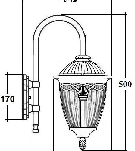 Настенный фонарь уличный Oasis Light FES 86302 10 Bl