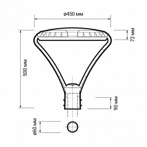 Консольный светильник Jazzway  PGL 03   60w 3000K IP65 BL AC100-270