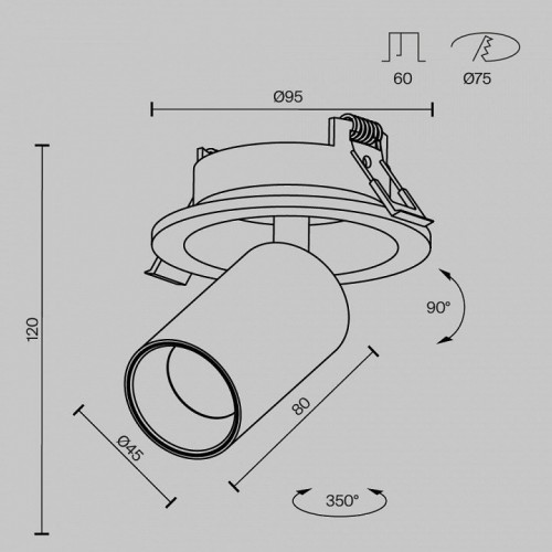 Точечный светильник Maytoni Focus Led C071CL-7W3K-B Точечный светильник Maytoni Focus Led C071CL-7W3K-B