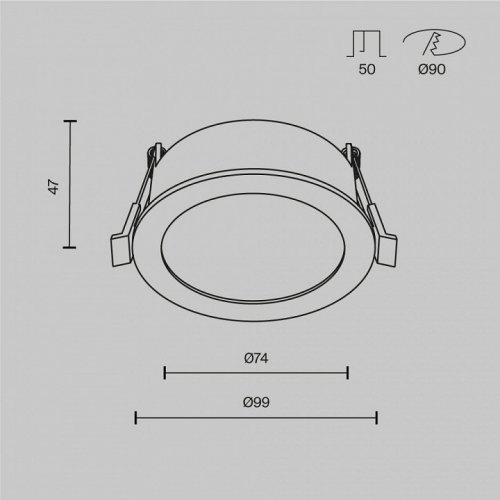 Встраиваемый светильник Maytoni Technical Orb DL130-GX53-B