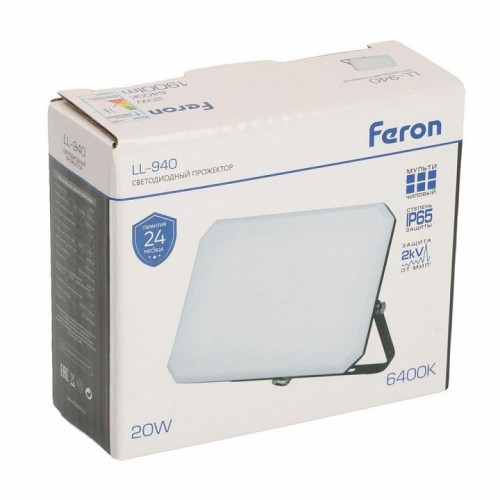 Светодиодный прожектор Feron LL-940 20W 6400K 51043 Светодиодный прожектор Feron LL-940 20W 6400K 51043
