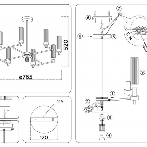 Подвесная люстра Kink Light Ambrella Light High Light Modern LH55152
